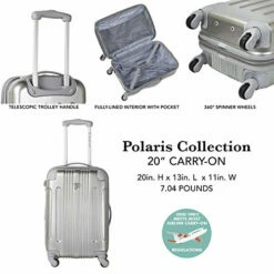 Travelers Club Polaris Hardside Metallic Spinner Luggage, Silver, Carry-On 20-Inch 23 Travelers Club Polaris Hardside Metallic Spinner Luggage, Silver, Carry-On 20-Inch -Luggage Sales Shop 51azVFfNlSL
