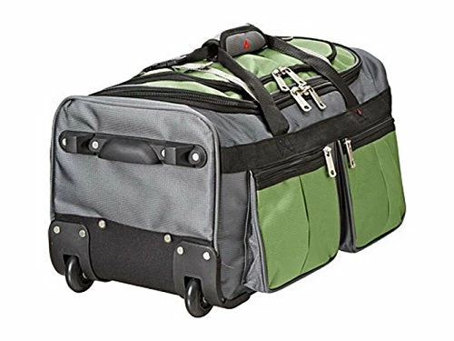 Athalon 22" 15 Pocket Wheeling Duffel Carry On Bag, Green. 521-Green Grass 3 Athalon 22" 15 Pocket Wheeling Duffel Carry On Bag, Green. 521-Green Grass