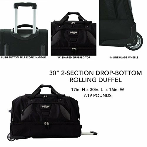 TPRC 30" Durable Rip-Stop Nylon Rolling Luggage Duffel Bag, 30 Inch, Black 3 TPRC 30" Durable Rip-Stop Nylon Rolling Luggage Duffel Bag, 30 Inch, Black