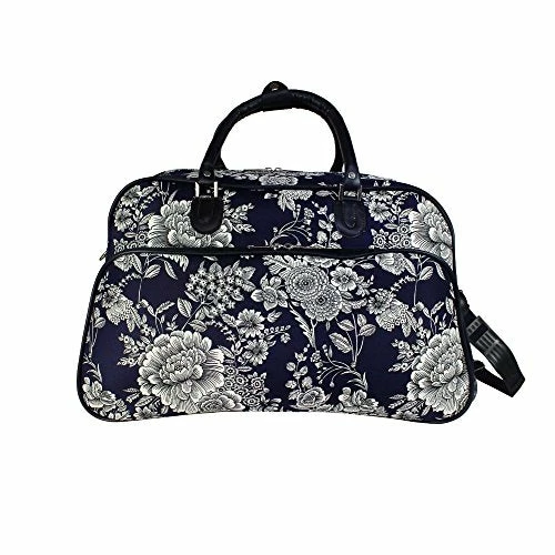 Vibrant Garden Floral Bouquet Motif Rolling Lightweight Carry On Duffel Bag, Printed Modern Graphic 4 Vibrant Garden Floral Bouquet Motif Rolling Lightweight Carry On Duffel Bag, Printed Modern Graphic - Image 2