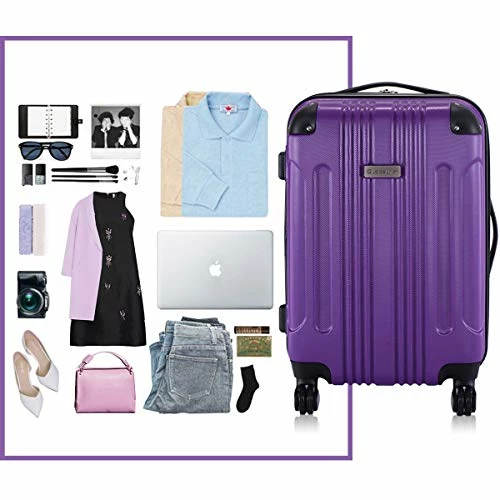 Goplus 20" ABS Carry On Luggage Expandable Hardside Travel Bag Trolley Rolling Suitcase GLOBALWAY (Purple) 5 Goplus 20" ABS Carry On Luggage Expandable Hardside Travel Bag Trolley Rolling Suitcase GLOBALWAY (Purple) - Image 3