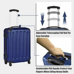 Goplus 3Pcs Luggage Set, Hardside Travel Rolling Suitcase, 20/24/28 Rolling Luggage Upright, Hardshell Spinner Luggage Set With Telescoping Handle, Coded Lock Travel Trolley Case (Dark Blue) 16 Goplus 3Pcs Luggage Set, Hardside Travel Rolling Suitcase, 20/24/28 Rolling Luggage Upright, Hardshell Spinner Luggage Set With Telescoping Handle, Coded Lock Travel Trolley Case (Dark Blue) -Luggage Sales Shop 51j0lHl 2BxnL