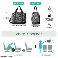 Travel Weekender Overnight Carry-on Shoulder Duffel Tote Bag (8" X 12" X 16 (Large), Black & White Stripes) -Luggage Sales Shop 51k3o2dyp L