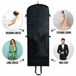 Trifold 66 Inch Women Travel Garment Bag With 7 Pockets | Extra Long Wedding Dress, Formal, Evening, Ball Gown | Hanging, Breathable, Foldable | Full Length Traveling Carry On For Clothes -Luggage Sales Shop 51kIzol743L