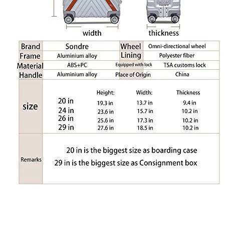 Sondre X Luggage Rolling Wheels Old Fashion Trunk Suitcase PC ABS Spinner Hardshell Carry On With TSA Lock 20" 24" 26" 29"(White) 8 Sondre X Luggage Rolling Wheels Old Fashion Trunk Suitcase PC ABS Spinner Hardshell Carry On With TSA Lock 20" 24" 26" 29"(White) - Image 6