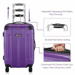 Goplus 20" ABS Carry On Luggage Expandable Hardside Travel Bag Trolley Rolling Suitcase GLOBALWAY (Purple) 16 Goplus 20" ABS Carry On Luggage Expandable Hardside Travel Bag Trolley Rolling Suitcase GLOBALWAY (Purple) -Luggage Sales Shop 51lWRt8FBxL