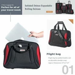 Flieks 5 Piece Luggage Set Deluxe Expandable Rolling Suitcase (black&red) -Luggage Sales Shop 51loHqgziRL aa140292 7f74 4acc 8f15 5192158ec7fe