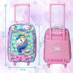 Kids Suitcase, Rolling Luggage With Wheels For Girls - Unicorn 14 Kids Suitcase, Rolling Luggage With Wheels For Girls - Unicorn -Luggage Sales Shop 51mJvFxsIdS