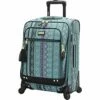 Steve Madden Designer 20 Inch Luggage Collection - Lightweight Softside Expandable Suitcase For Men & Women - Durable Carry On Bag With 4-Rolling Spinner Wheels (Legends Turquoise) -Luggage Sales Shop 51mTGonP 3L