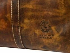 Leather Castle Genuine Vintage Men’s Duffel Sports Gym, Travel, Carry-on Luggage Bag, Light Brown -Luggage Sales Shop 51mrDQWWkqL