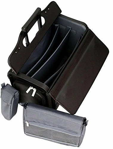 Wheeled Pilot Case Rolling 17.3" Laptop Roller Bag Briefcase Hand Luggage Flight Cabin 6 Wheeled Pilot Case Rolling 17.3" Laptop Roller Bag Briefcase Hand Luggage Flight Cabin - Image 4