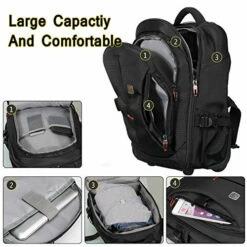 19” Rolling Carry-On Luggage Travel Duffel Bag For Men，Tsa Checkpoint Friendly Wheeled Backpack, -Luggage Sales Shop 51wAZ5BzqbL