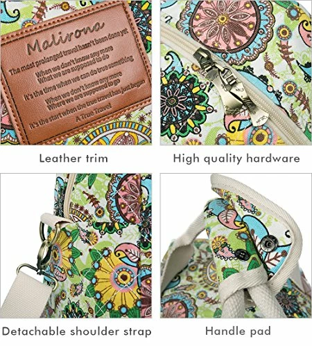 Malirona Canvas Overnight Bag Women Weekender Bag Carry On Travel Duffel Bag Floral Design (Flower) 8 Malirona Canvas Overnight Bag Women Weekender Bag Carry On Travel Duffel Bag Floral Design (Flower) - Image 6