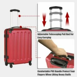 Goplus 3Pcs Luggage Set, Hardside Travel Rolling Suitcase, 20/24/28 Rolling Luggage Upright, Hardshell Spinner Luggage Set With Telescoping Handle, Coded Lock Travel Trolley Case (Wine) 11 Goplus 3Pcs Luggage Set, Hardside Travel Rolling Suitcase, 20/24/28 Rolling Luggage Upright, Hardshell Spinner Luggage Set With Telescoping Handle, Coded Lock Travel Trolley Case (Wine) -Luggage Sales Shop 61W ha8wCML