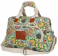 Malirona Canvas Overnight Bag Women Weekender Bag Carry On Travel Duffel Bag Floral Design (Flower) 14 Malirona Canvas Overnight Bag Women Weekender Bag Carry On Travel Duffel Bag Floral Design (Flower) -Luggage Sales Shop 61YrKoiPCAL