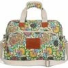 Malirona Canvas Overnight Bag Women Weekender Bag Carry On Travel Duffel Bag Floral Design (Flower)