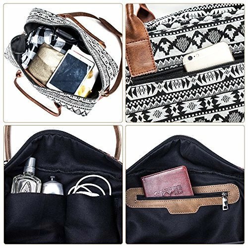 MyMealivos Canvas Weekender Bag, Overnight Travel Carry On Duffel Tote With Shoe Pouch (black) 6 MyMealivos Canvas Weekender Bag, Overnight Travel Carry On Duffel Tote With Shoe Pouch (black) - Image 4