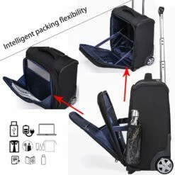 VERAGE Wheeled Underseat Carry-on Rolling Business Suitcase With USB Port,16.5 Inch Softside Airline Approved Luggage -Luggage Sales Shop 61hnNZfAsML
