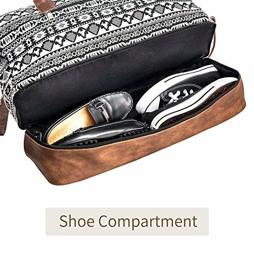 MyMealivos Canvas Weekender Bag, Overnight Travel Carry On Duffel Tote With Shoe Pouch (black) 4 MyMealivos Canvas Weekender Bag, Overnight Travel Carry On Duffel Tote With Shoe Pouch (black) - Image 2