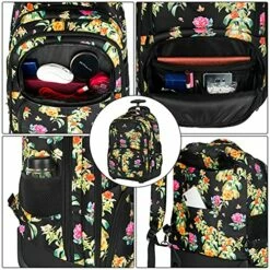 Backpack With Wheels, Travel-friendly Rolling Laptop Backpack For Men Women, MATEIN Freewheel Carry On Luggage Business Bag, Compact College School Student Computer Bag Fit 17 Inch Notebook, Floral 12 Backpack With Wheels, Travel-friendly Rolling Laptop Backpack For Men Women, MATEIN Freewheel Carry On Luggage Business Bag, Compact College School Student Computer Bag Fit 17 Inch Notebook, Floral -Luggage Sales Shop 61x4 P1eVsL