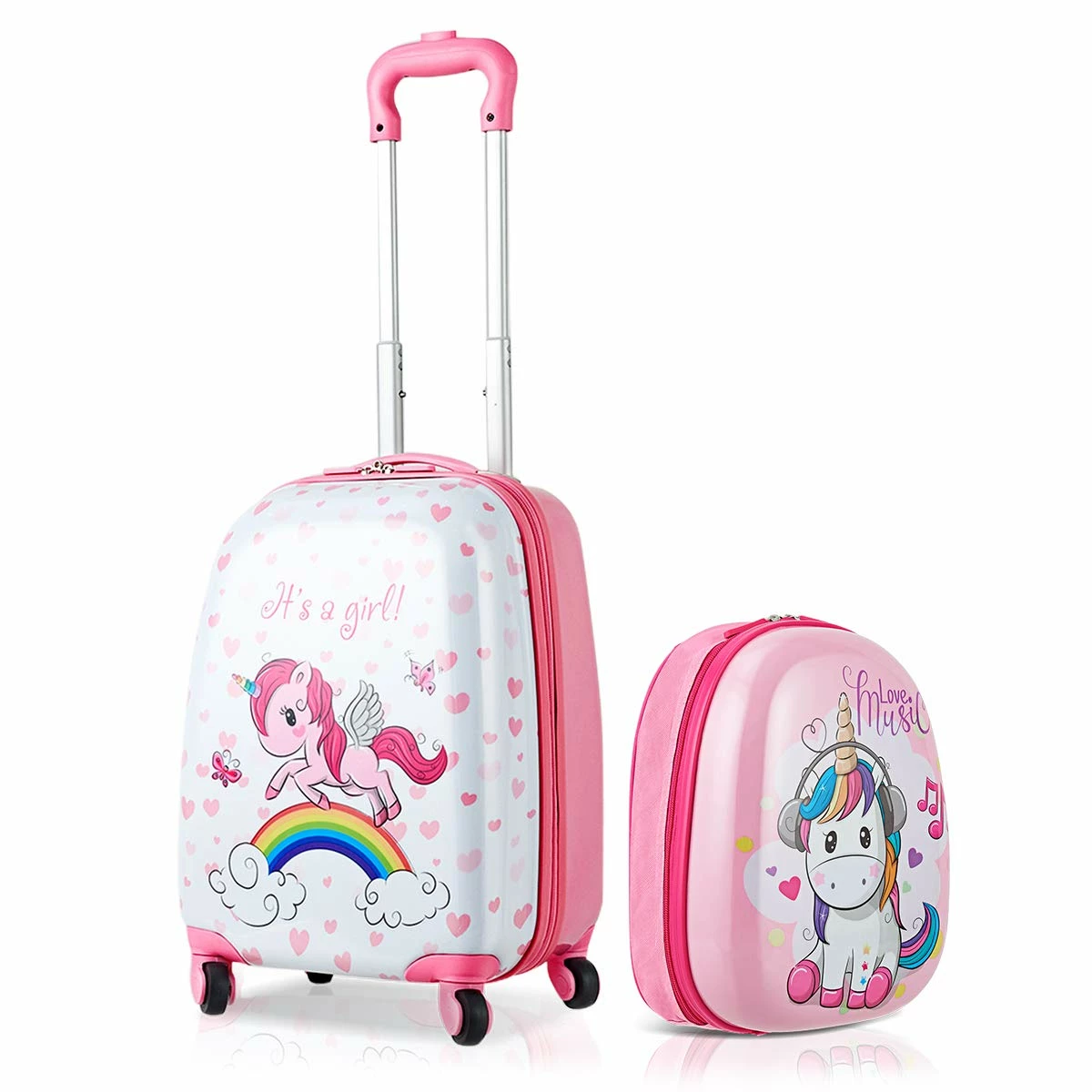 HONEY JOY 2Pc Kids Luggage Set, 12'' Backpack & 16'' Rolling Suitcase, Hard Shell Trolley Suitcase With Spinner Wheels, Carry On Luggage Set For Boys And Girls Travel (Unicorn) 3 HONEY JOY 2Pc Kids Luggage Set, 12'' Backpack & 16'' Rolling Suitcase, Hard Shell Trolley Suitcase With Spinner Wheels, Carry On Luggage Set For Boys And Girls Travel (Unicorn)