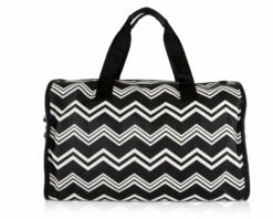 Betsey Johnson Chevron Carry On Weekender Travel Duffel Bag - Black White -Luggage Sales Shop 715nis6aaCL