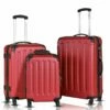 Goplus 3Pcs Luggage Set, Hardside Travel Rolling Suitcase, 20/24/28 Rolling Luggage Upright, Hardshell Spinner Luggage Set With Telescoping Handle, Coded Lock Travel Trolley Case (Wine) -Luggage Sales Shop 71Y3YTLLosL
