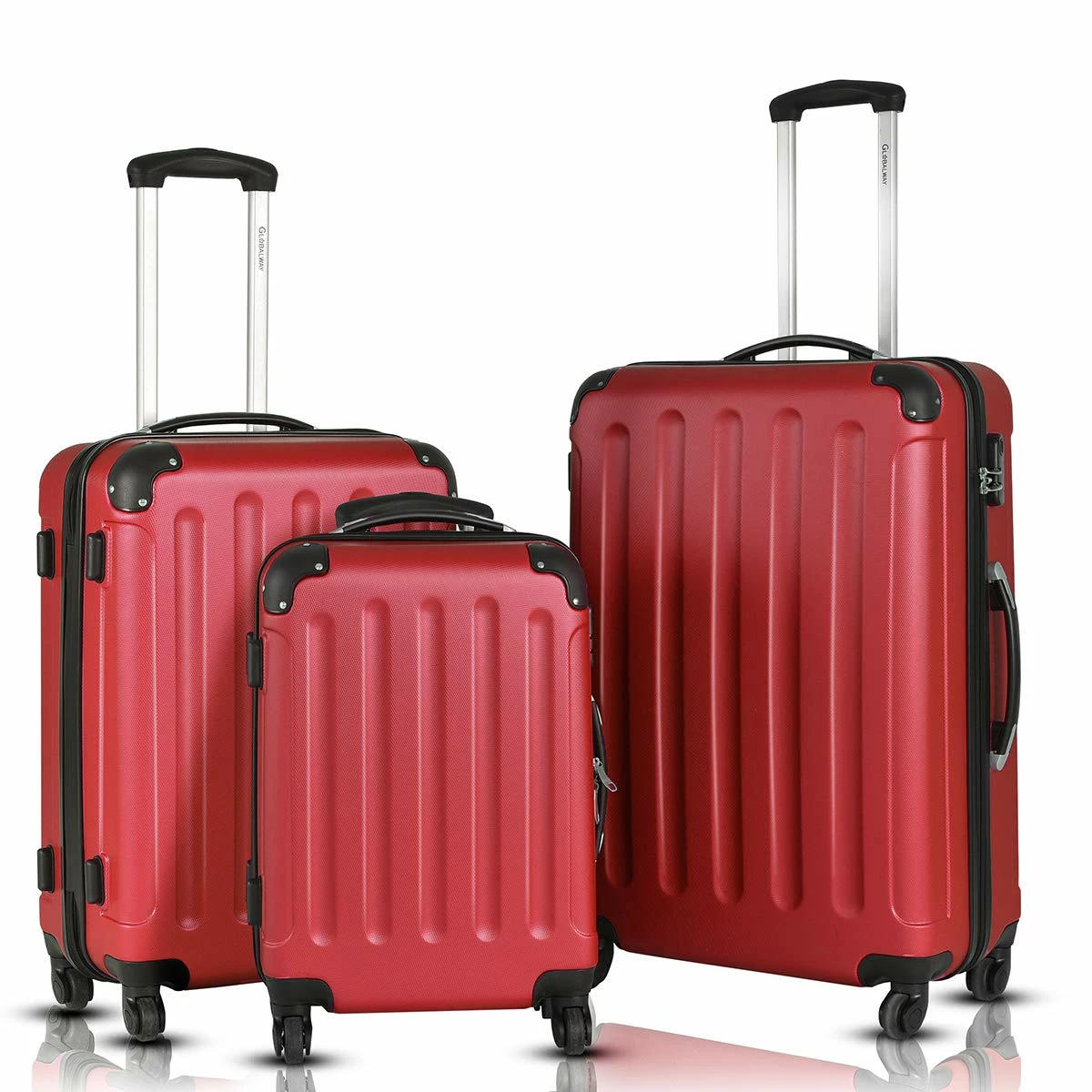 Goplus 3Pcs Luggage Set, Hardside Travel Rolling Suitcase, 20/24/28 Rolling Luggage Upright, Hardshell Spinner Luggage Set With Telescoping Handle, Coded Lock Travel Trolley Case (Wine) 3 Goplus 3Pcs Luggage Set, Hardside Travel Rolling Suitcase, 20/24/28 Rolling Luggage Upright, Hardshell Spinner Luggage Set With Telescoping Handle, Coded Lock Travel Trolley Case (Wine)