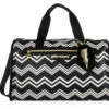 Betsey Johnson Chevron Carry On Weekender Travel Duffel Bag - Black White