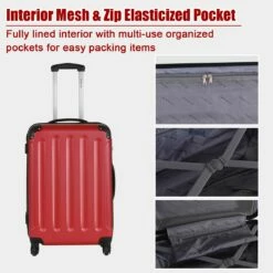 Goplus 3Pcs Luggage Set, Hardside Travel Rolling Suitcase, 20/24/28 Rolling Luggage Upright, Hardshell Spinner Luggage Set With Telescoping Handle, Coded Lock Travel Trolley Case (Wine) 13 Goplus 3Pcs Luggage Set, Hardside Travel Rolling Suitcase, 20/24/28 Rolling Luggage Upright, Hardshell Spinner Luggage Set With Telescoping Handle, Coded Lock Travel Trolley Case (Wine) -Luggage Sales Shop 71yj1Y3buXL