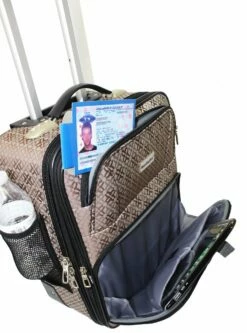 BoardingBlue Rolling Personal Item Luggage Under Seat For The Airlines Of American, Frontier, Spirit (Brown) -Luggage Sales Shop 71zZJYE9nZL