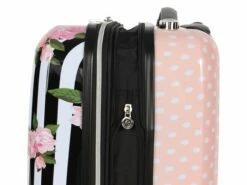Betsey Johnson 30 Inch Checked Luggage Collection - Expandable Scratch Resistant (ABS + PC) Hardside Suitcase - Designer Lightweight Bag With 8-Rolling Spinner Wheels (Stripe Roses) -Luggage Sales Shop 811im9chKmL