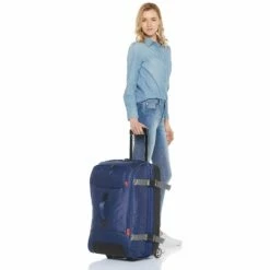 AmazonBasics Rolling Travel Duffel Bag Luggage With Wheels, Medium, Blue -Luggage Sales Shop 81N7fVgwMHL