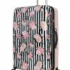 Betsey Johnson 30 Inch Checked Luggage Collection - Expandable Scratch Resistant (ABS + PC) Hardside Suitcase - Designer Lightweight Bag With 8-Rolling Spinner Wheels (Stripe Roses) -Luggage Sales Shop 81PjCe5mImL