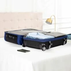 AmazonBasics Rolling Travel Duffel Bag Luggage With Wheels, Medium, Blue -Luggage Sales Shop 81u 38pmR4L