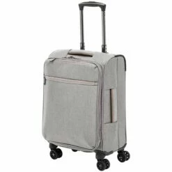 AmazonBasics Belltown Softside Rolling Spinner Suitcase Luggage - 21-Inch, Heather Grey