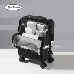 Travel Trolley Bag Rolling Luggage - Rolling Luggage Spinner 20 Inch -Luggage Sales Shop BeaSumore Front opening USB Rolling Luggage Spinner 20 inch light Suitcase Wheel Cabin Trolley Women s.jpg 640x640 7988506b 74e8 4983 97e4 ce02803121c3
