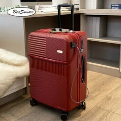 Travel Trolley Bag Rolling Luggage - Rolling Luggage Spinner 20 Inch -Luggage Sales Shop BeaSumore Front opening USB Rolling Luggage Spinner 20 inch light Suitcase Wheel Cabin Trolley Women s c210073a f06a 48ef 816e 6a127f6efa87