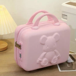 Cartoon Bear Mini Portable Carrying Suitcase Waterproof 14 Inch Gift -Luggage Sales Shop Cartoon Bear Mini Portable Carrying Suitcase Waterproof 14 Inch Gift Cosmetic Box Small Boarding Case Travel