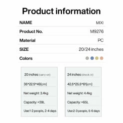 Suitcases Travel Cabin Bag Women | Suitcases Travel Cabins Wheels - -Luggage Sales Shop Mixi Gorgeous Wide Handle Suitcase 24 Travel Luggage Rolling Wheels Women Men 20 Carry On Cabin