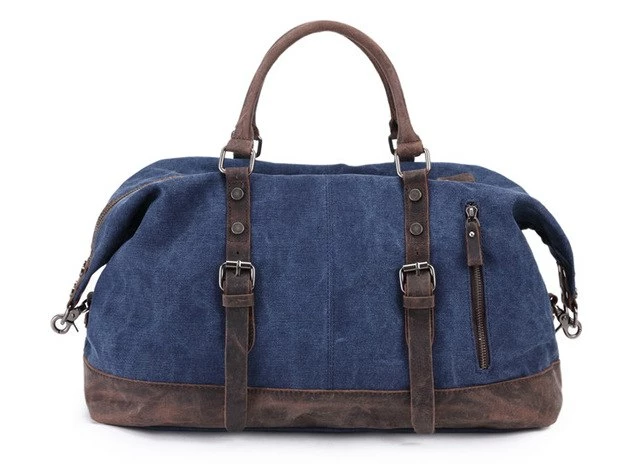 Men'S Travel Bags Vintage Leather Canvas Carry On Luggage Bags Big Men Duffel Bags Travel Tote 5 Men'S Travel Bags Vintage Leather Canvas Carry On Luggage Bags Big Men Duffel Bags Travel Tote - Image 3