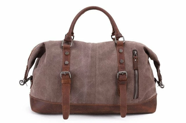 Men'S Travel Bags Vintage Leather Canvas Carry On Luggage Bags Big Men Duffel Bags Travel Tote 7 Men'S Travel Bags Vintage Leather Canvas Carry On Luggage Bags Big Men Duffel Bags Travel Tote - Image 5