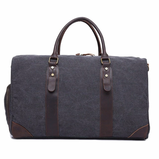 2018 Vintage Waxed Canvas Men Travel Duffel Large Capacity Waterproof Travel Bags Carry On 4 2018 Vintage Waxed Canvas Men Travel Duffel Large Capacity Waterproof Travel Bags Carry On - Image 2