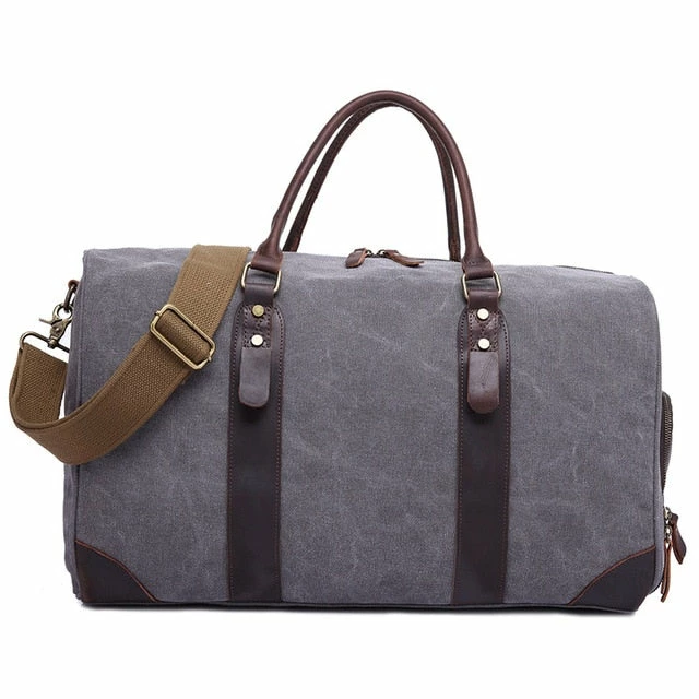 2018 Vintage Waxed Canvas Men Travel Duffel Large Capacity Waterproof Travel Bags Carry On 6 2018 Vintage Waxed Canvas Men Travel Duffel Large Capacity Waterproof Travel Bags Carry On - Image 4