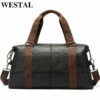 Westal Men Travel Bags Genuine Leather Foldable Carry On Bags Weekend Bag Men Duffel Bag For Hand 2 Westal Men Travel Bags Genuine Leather Foldable Carry On Bags Weekend Bag Men Duffel Bag For Hand -Luggage Sales Shop product image 874108322