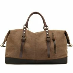 2018 New Canvas Leather Men Travel Bags Carry On Luggage Bags Men Duffel Bags High Capacity -Luggage Sales Shop product image 906440946