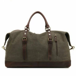 2018 New Canvas Leather Men Travel Bags Carry On Luggage Bags Men Duffel Bags High Capacity -Luggage Sales Shop product image 906440950