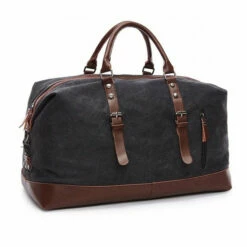 Canvas Leather Handbag Men Travel Bags Carry On Luggage Bag Male Duffel Bags Women Tote Big Bag -Luggage Sales Shop product image 906441715