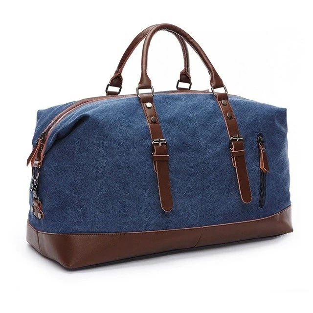 Canvas Travel Bag Men Leather Handbag Male Carry On Luggage Duffel Bags Women Overnight Big 4 Canvas Travel Bag Men Leather Handbag Male Carry On Luggage Duffel Bags Women Overnight Big - Image 2