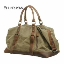 Shunruyan Canvas Cow Leather Men Travel Bags Carry On Luggage Bags Men Duffel Bags Travel Tote -Luggage Sales Shop product image 906444789